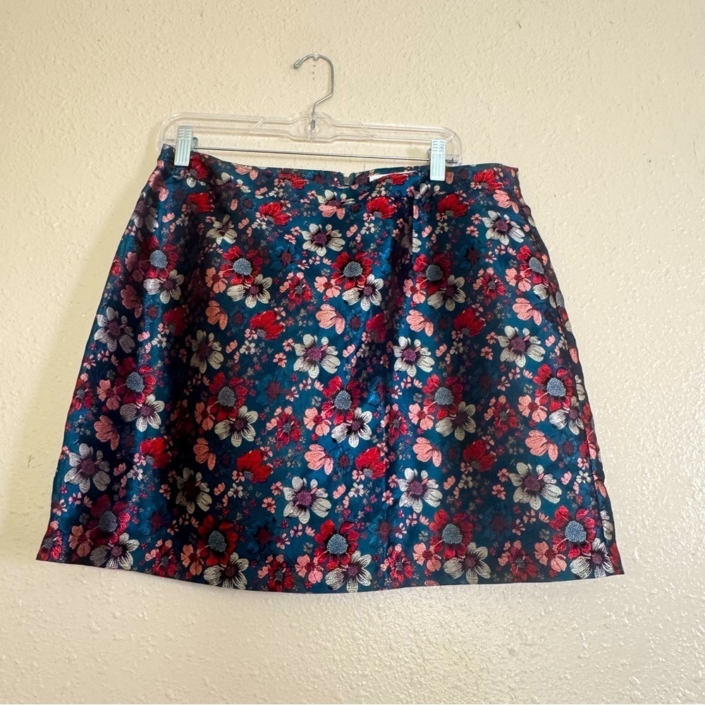 Molly Bracken Satin Floral Mini Skirt